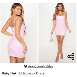 pink latex dress pretty little thing